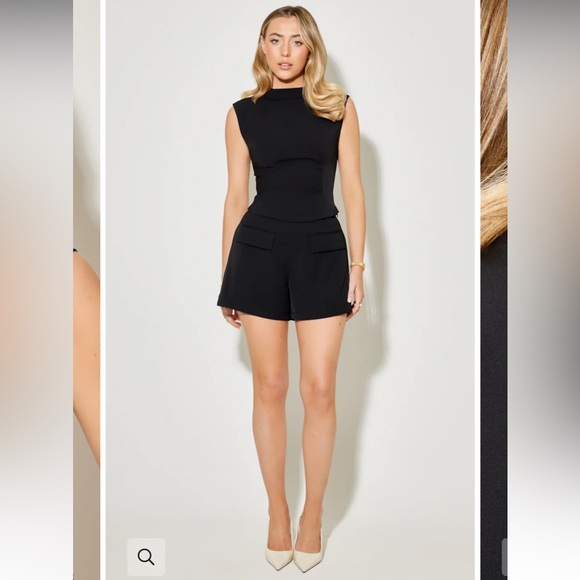 Odd Muse Tops - Odd Muse London The Ultimate Muse Structured Sleeveless Black Top Blouse Crepe